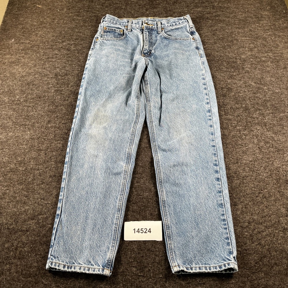 Carhartt Jeans Mens 31x30 Blue Denim Cotton Stretch Relaxed Fit Straight Leg